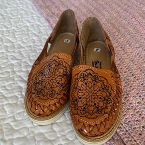 Chic Tan Huarache Flats